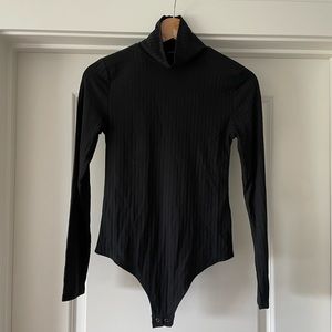 Ribbed turtleneck bodysuit